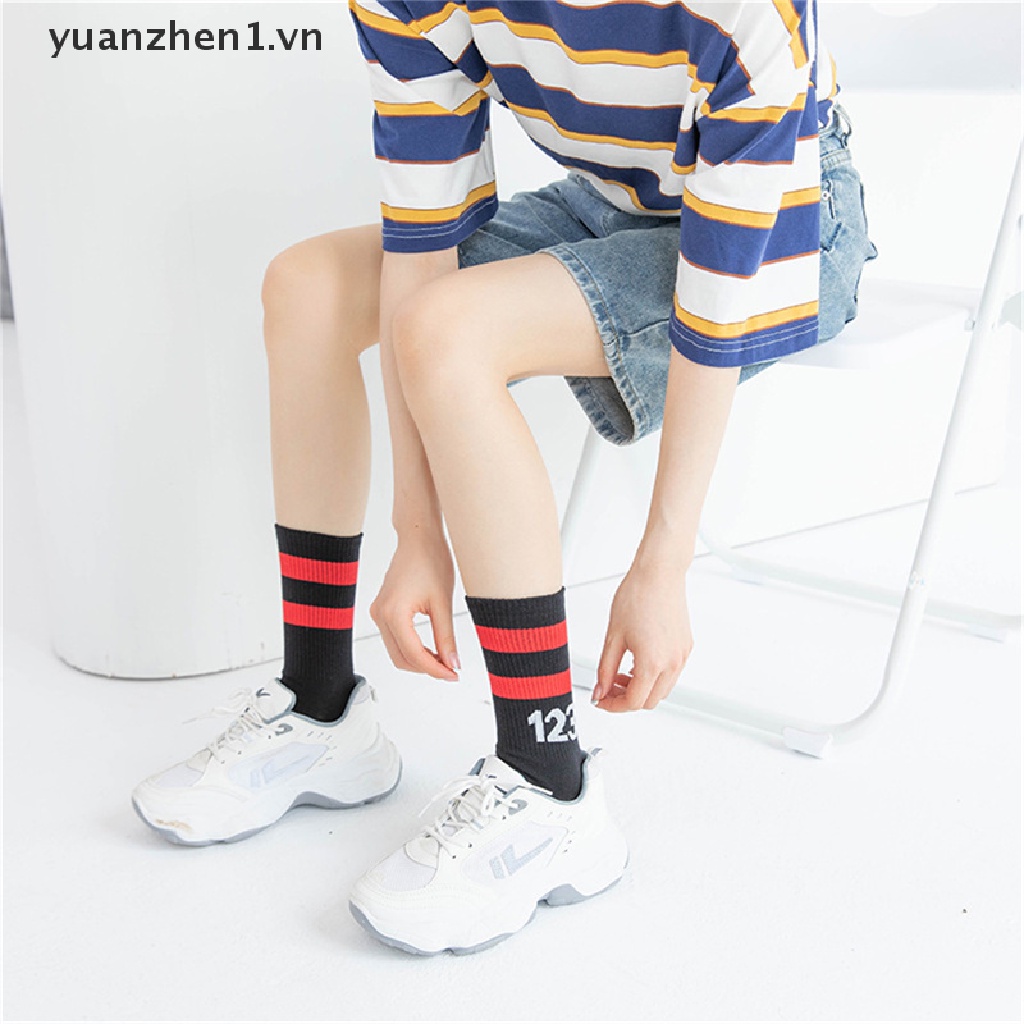Đôi Vớ Thể Thao In Chữ Kỹ Thuật Số Phong Cách Hip Hop Đường Phố Harajuku Thời Trang Cho Nam Và Nữ