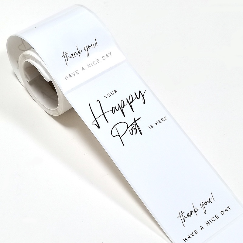 Cuộn Tem cảm ơn, nhãn dán thank you, tem niêm phong thiết kế hoa