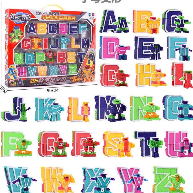 Đồ Chơi Lắp Ráp Robot Biến Hình Chữ Số Giáo Dục Sớm Cho Bé Trai