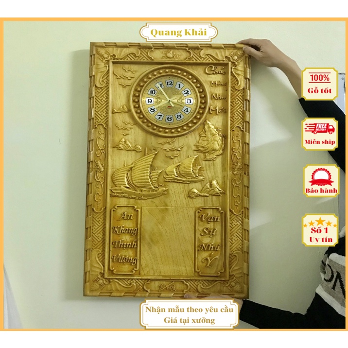 ⚡𝑯𝒂̀𝒏𝒈 𝒄𝒂𝒐 𝒄𝒂̂́𝒑⚡Đốc Lịch Kết Hợp Đồng Hồ Gỗ Treo Tường Nguyên Khối Gỗ Tự Nhiên Nguyên Tấm Cao Cấp.