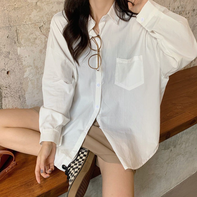 DIDIKA Áo Sơ Mi Tay Dài Phong Cách Hàn Quốc Thời Trang Mùa Xuân Mới Dành Cho Nữ