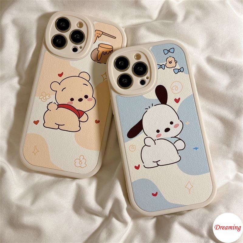 Ốp Điện Thoại Dẻo Họa Tiết Gấu & Đôi Mắt To Dễ Thương Cho iphone 15 14 13 12 11 pro x xr xs max se 2020 6 6s 7 8 plus