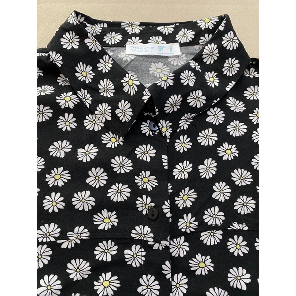 Đầm sơ mi vải tôn hoạ tiết nhí xuất khẩu - Thanh lý vnxk