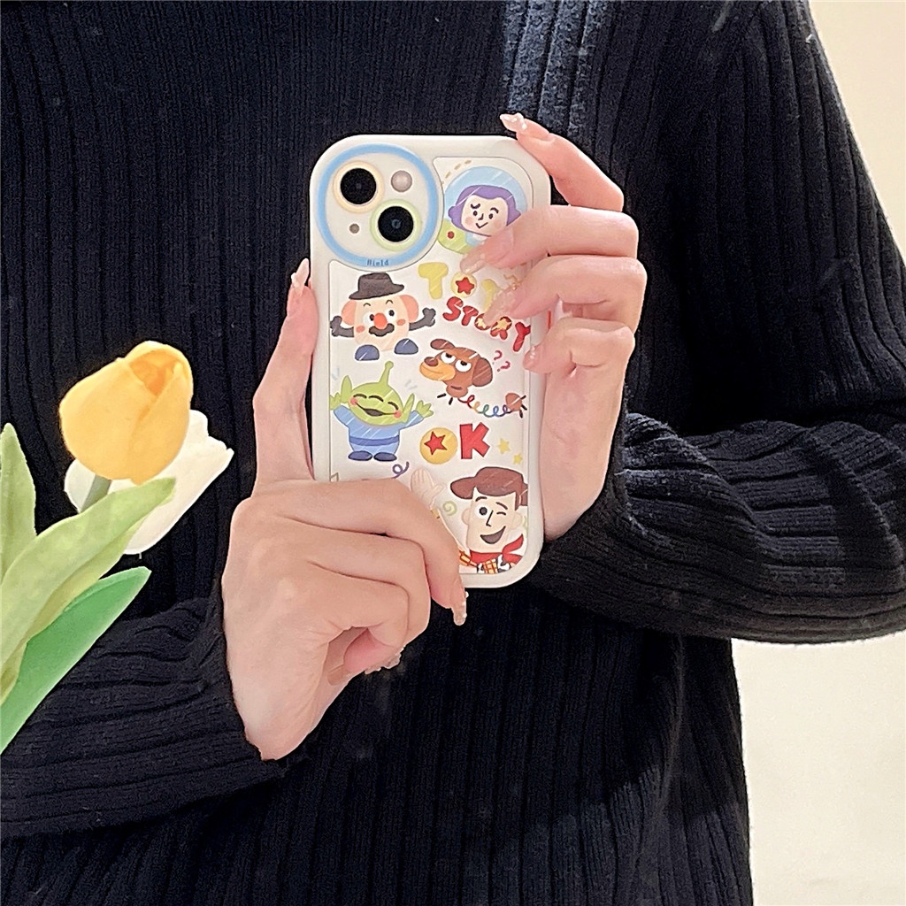 Ốp Điện Thoại Da Viền TPU Dẻo In Họa Tiết Hoạt Hình Dễ Thương Cho iphone 14 Pro Max 13 Pro Max 12 Pro Max