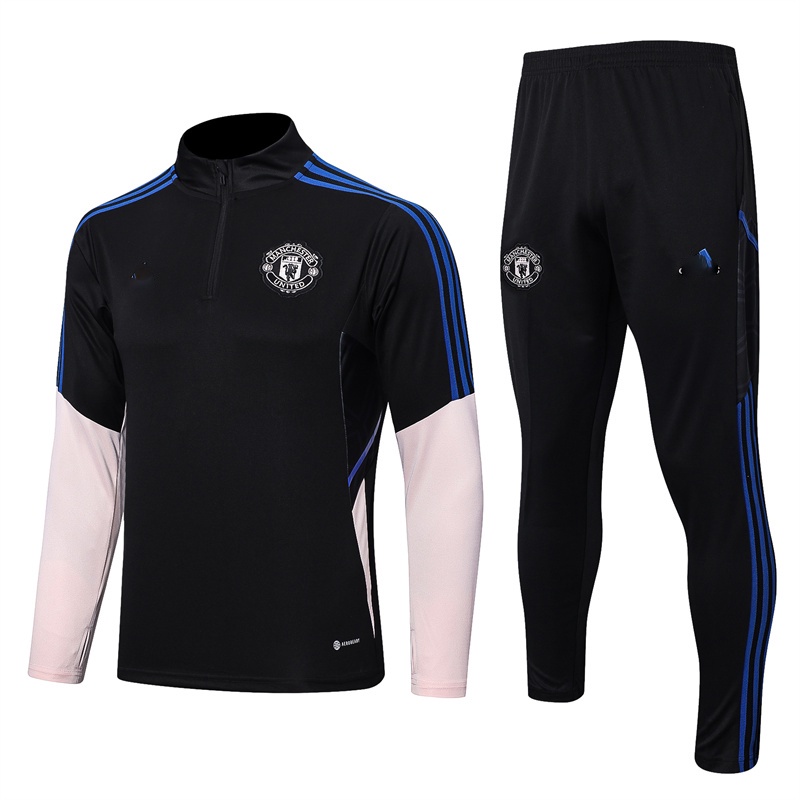 Áo Bóng Đá Dài Tay Màu Trắng Có Dây Kéo Size Lớn 01 # 22-23 Manchester United Cho Nam
