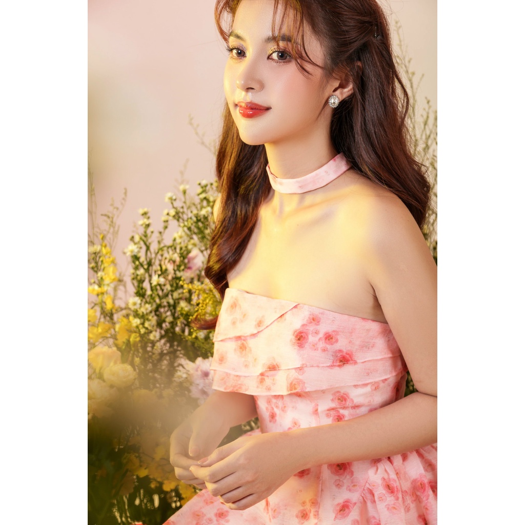 TIELA váy hoạ tiết hoa tùng xoè-Eira Dress
