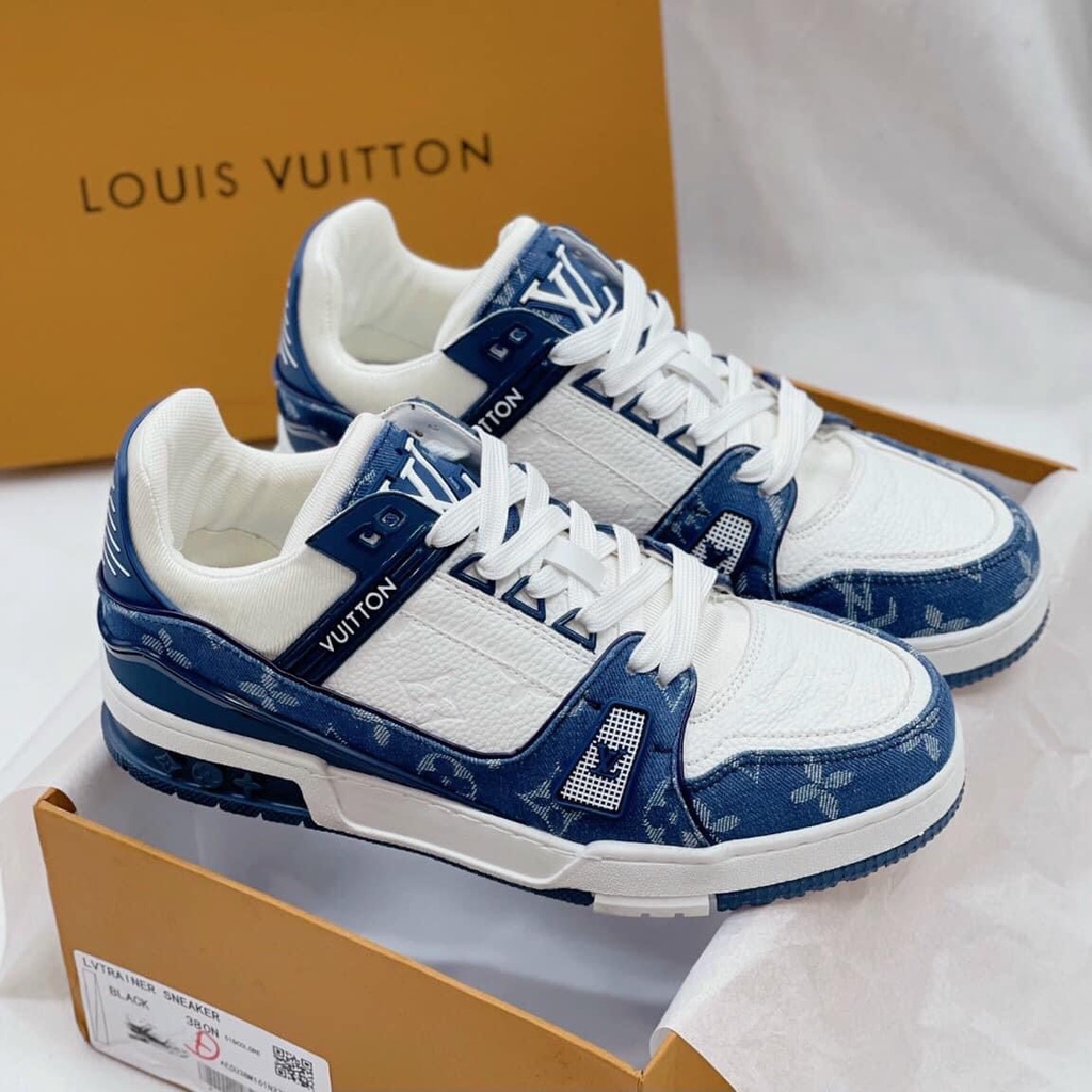 Giày LV Louis Vuitton Trainer Black White, Giày Sneaker LV Dễ phối đồ bản mới nhất nam nữ hot trend 2022 | BigBuy360 - bigbuy360.vn