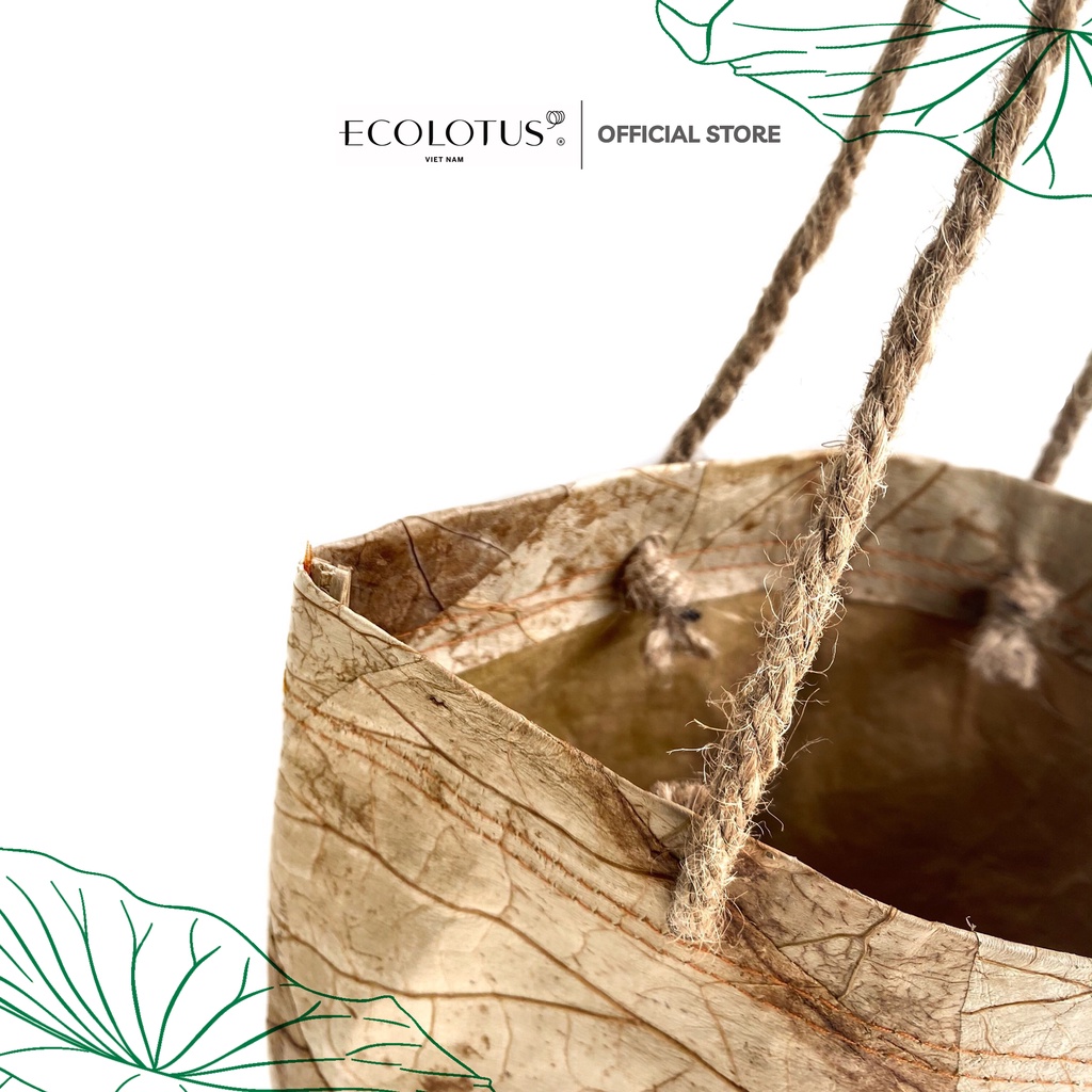 Túi Giấy Hoa Văn Lá Sen ECOLOTUS, Size 3, 35X32CM, Sản Phẩm Thiên Nhiên