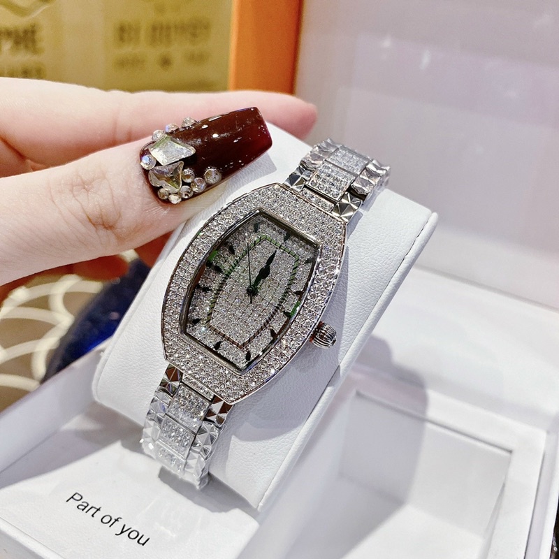 Đồng hồ nữ Davena 61369  chính hãng mặt chữ nhật full đá