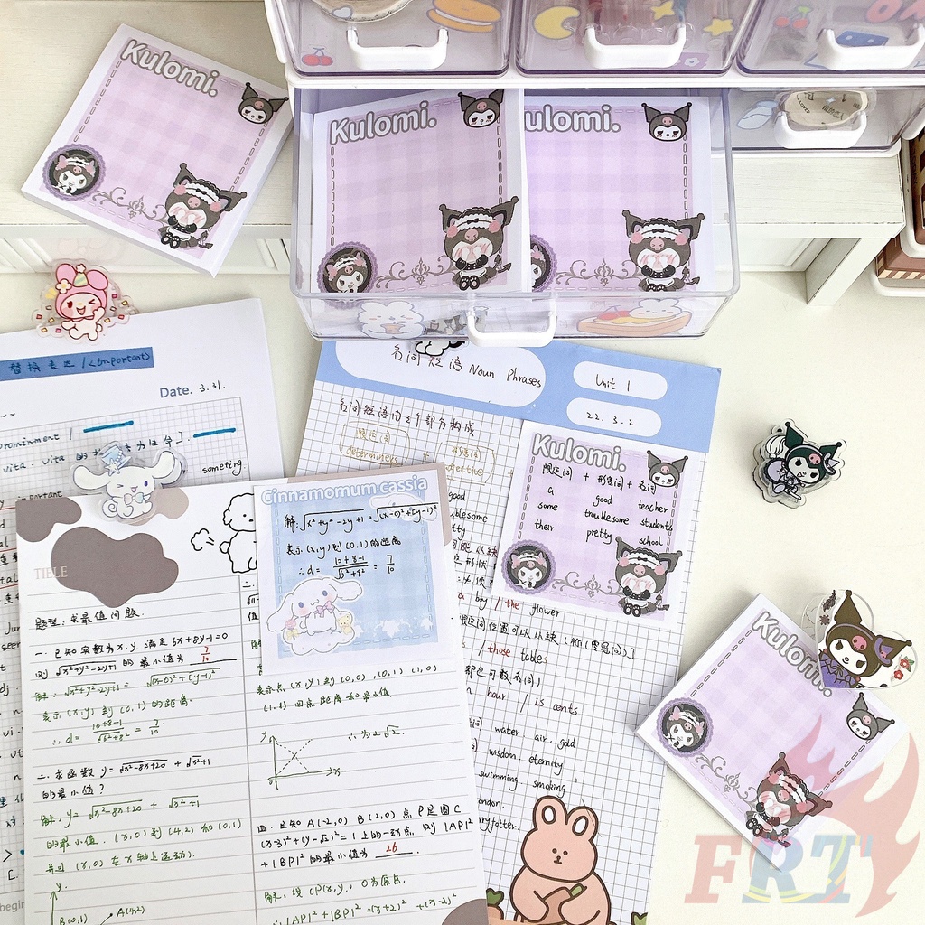 ❣️Bộ 50 Tấm Giấy Ghi Chú Kuromi / My Melody / Cinnamoroll - Ghi Chú Dính Sanrio❣️ Miếng Dán Ghi Chú Họa Tiết Hoạt Hình Dễ Thương