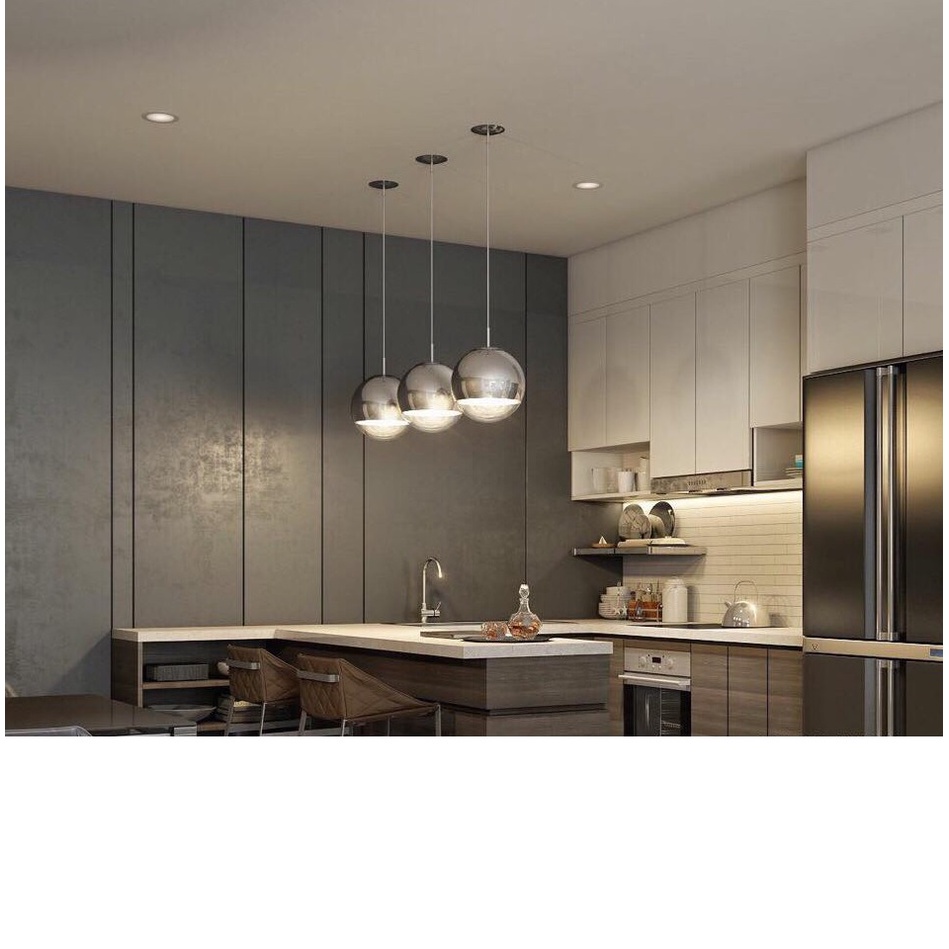 Đèn thả trần chao tròn decor trang trí bàn ăn, đèn quán cafe, đèn nhà hàng