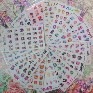 Sticker ảnh dán Anime trang trí màu trong suốt Dragon Maid, Naruto, Genshin Impact, One Piece, SAO, DAL, Tokyo Ghoul