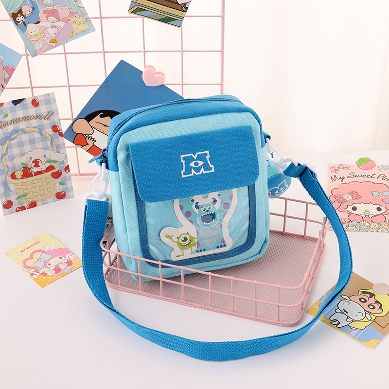 Gấu dâu Lotso Túi Đeo Chéo Trong Suốt Hình Stitch Lotso Dâu Tây Gấu Sullivan Alien Nhồi Bông Sức Chứa Lớn