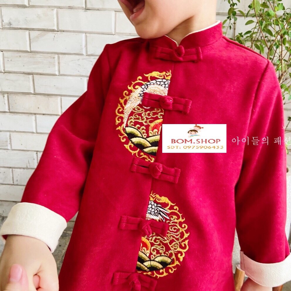 Áo dài thêu Bờm Kids/ áo gile bé trai/ Bộ Gile bé trai size 10-50kg