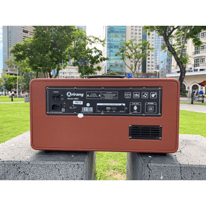 Loa kéo bluetooth Arirang MB2 Công suất 480W Thùng gỗ bọc da đủ HDMI/USB Mp3/ Line In/ Line Out/Nguồn AC/ Opt