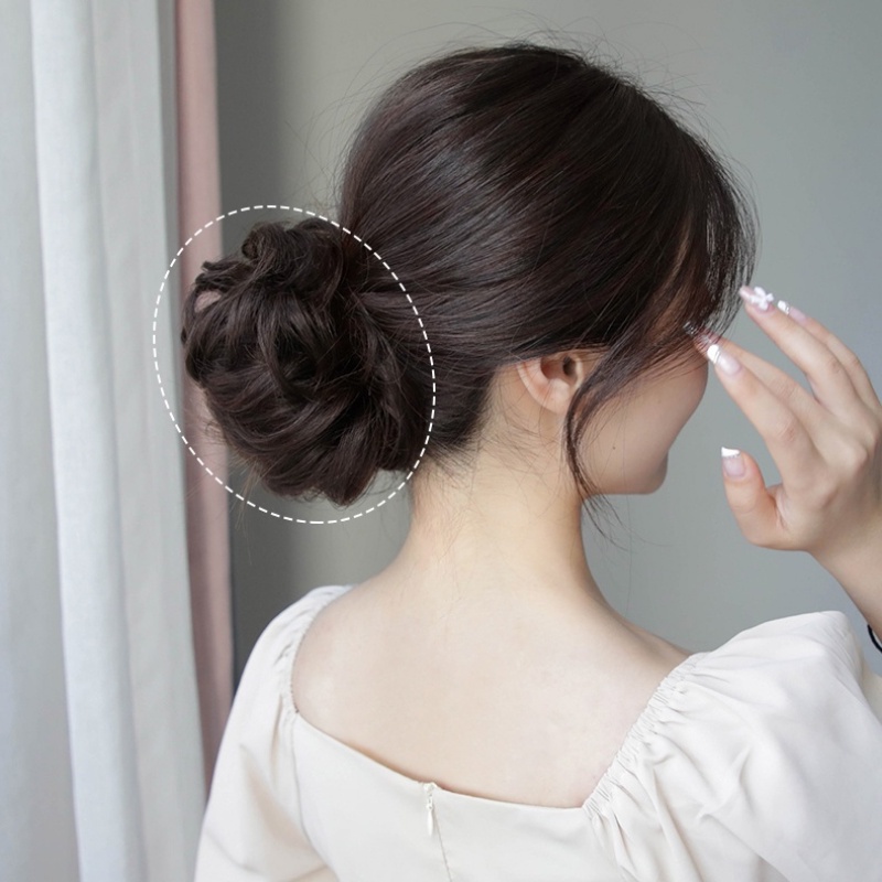 Dây Buộc Tóc Đuôi Ngựa Co Giãn Hình Hoa Phong Cách Hàn Quốc Cho Cô Dâu