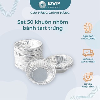 Set 50 cái khuôn nhôm bánh tart trứng dùng 1 lần