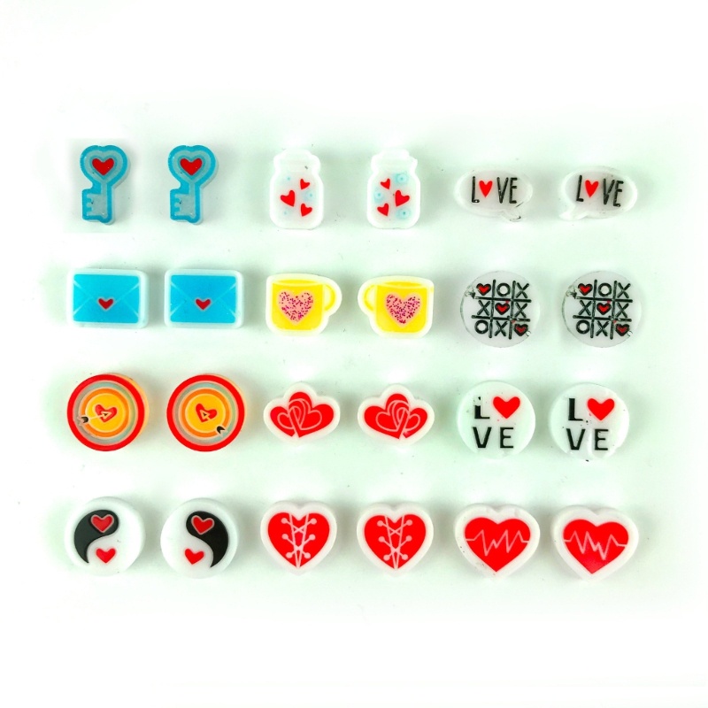 Khuôn Silicone Làm Bông Tai Hình Trái Tim Biểu Tượng Trang Trí Nhà Cửa