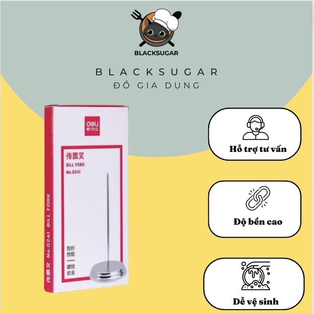 Dụng Cụ Ghim/Xiên Giấy, Hóa Đơn Inox DELI 0241 - BILL FORK