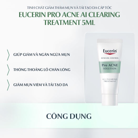 Sample Eucerin Kem giảm mụn và nhờn Eucerin Pro ACNE Solution AI Clearing Treatment 5ml