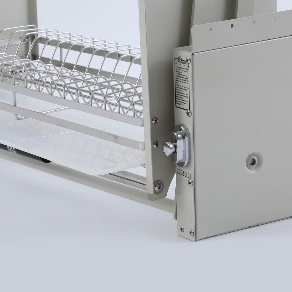 Giá bát đĩa nâng hạ inox 304, kệ đựng đồ nhà bếp thông minh có thế chỉnh độ cao thấp tùy ý