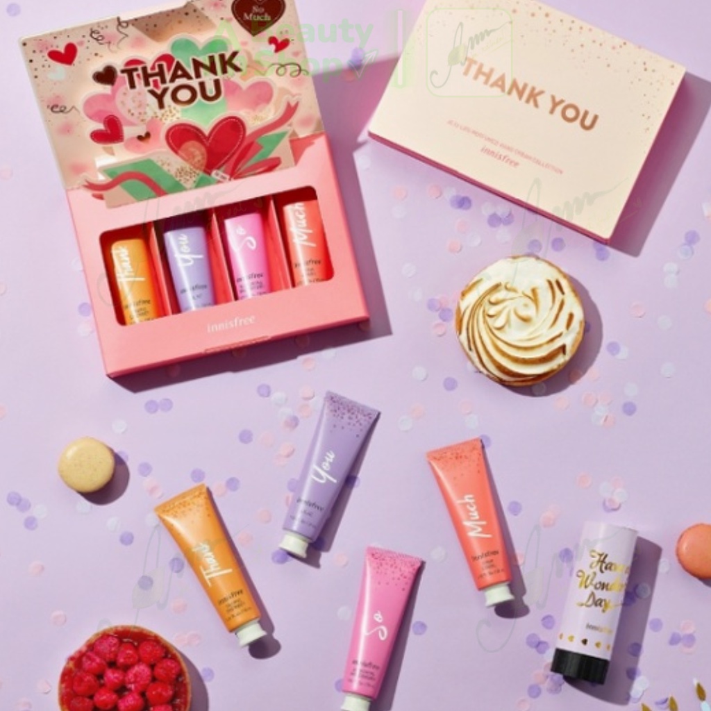 Set 4 Kem Dưỡng Da Tay Innisfree Thank You So Much hoặc Happy Birthday To You