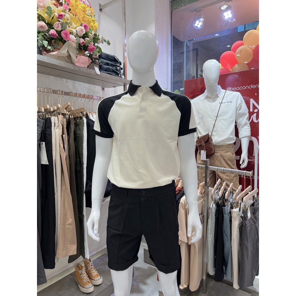 Áo Polo Nam Bo Chéo BEACON DENIM Form Regular fit mix Tây âu short Thời Trang Nam Đẹp AOPL12