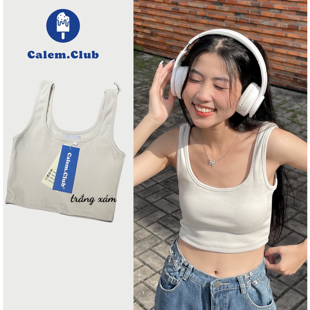 Áo Croptop hai dây bản to brand CALEM CLUB