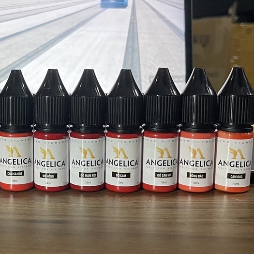 Mực Angelica Tem Trắng Chính Hãng, Mực Phun Xăm Mày Môi Mí