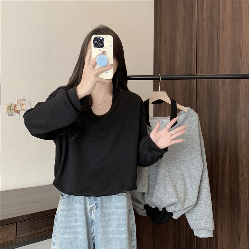 Áo Tank Top Tay Dài Màu Trơn Thiết Kế Mới Thanh Lịch