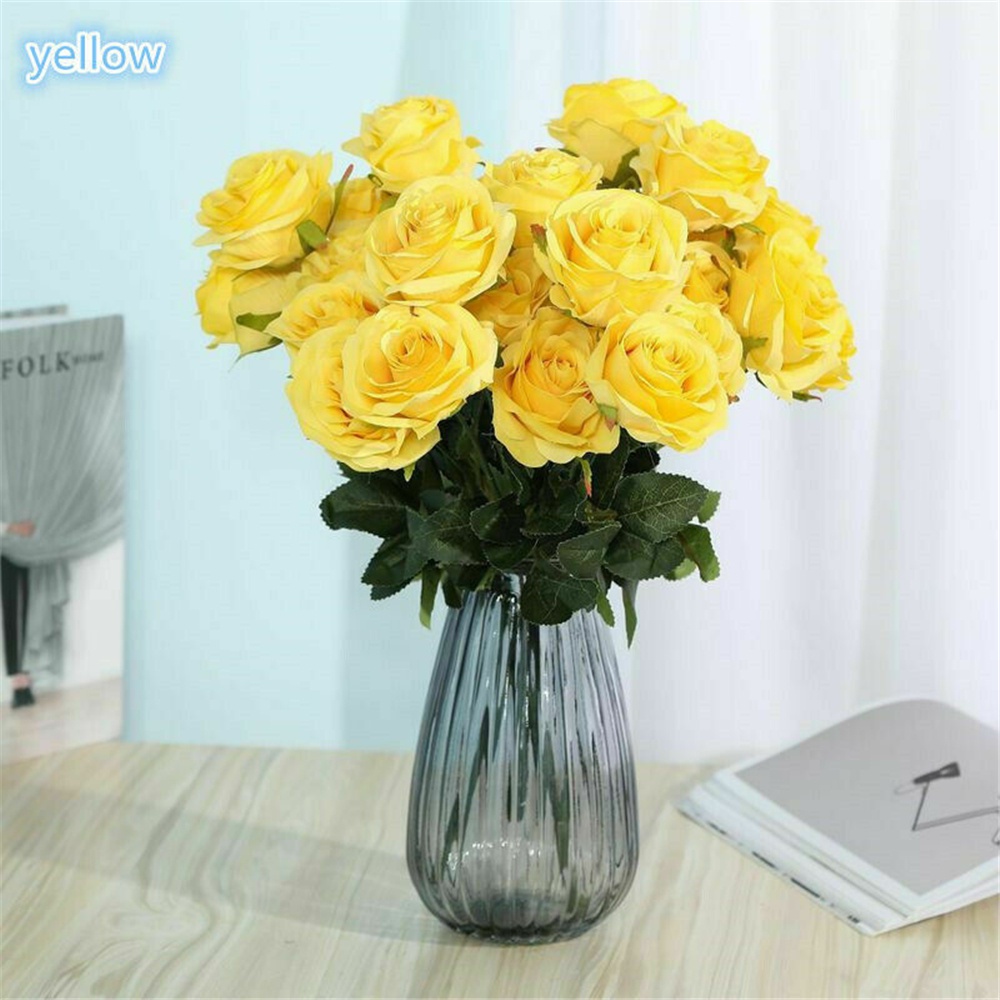 Bó Hoa Hồng Giả 10 Bông Trang Trí Tiệc Cưới