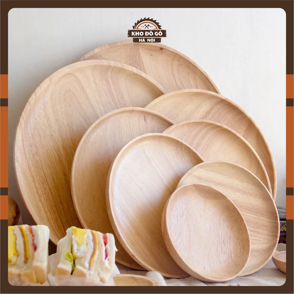 Khay Gỗ Đựng Đồ Ăn, Decor Trang Trí Hình Tròn Chất Liệu Gỗ Beech Nhập Khẩu Pháp - Kho Đồ Gỗ Hà Nội