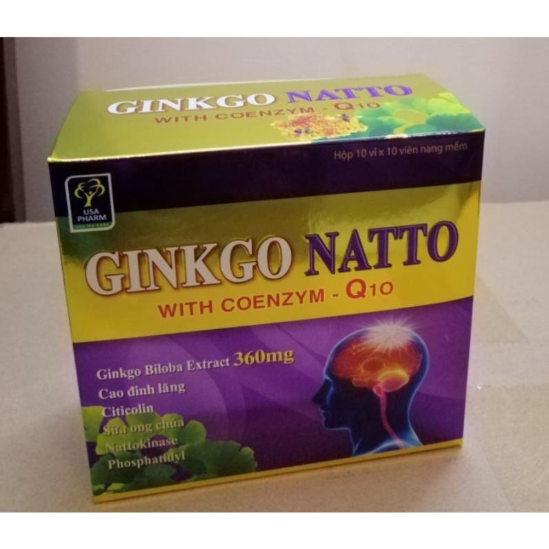 Ginkgo natto With coenzyme Q10 360mg tuần hoàn máu não, giảm tình trạng đau đầu, hoa mắt chóng mặt
