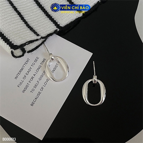 Bông tai bạc nữ tròn trơn mới chất liệu bạc 925 thời trang phụ kiện trang sức Viễn Chí Bảo B000613