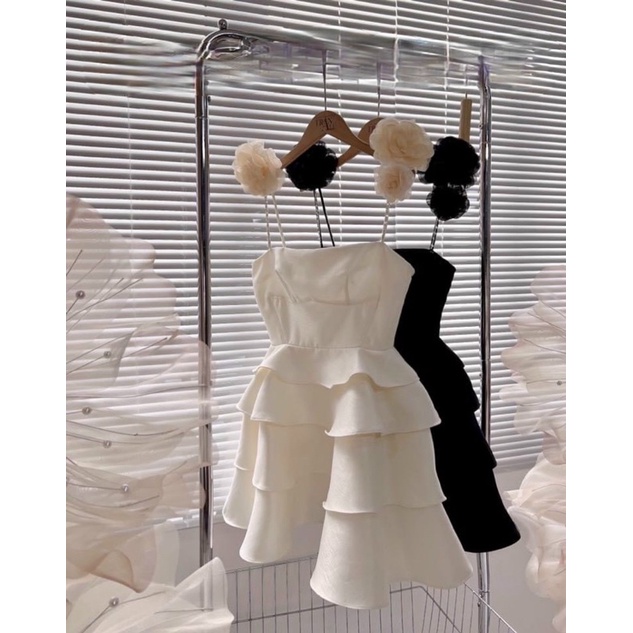 MS1371V ❤ĐẦM XOÈ TẦNG HOA VAI full size S/M/L/XL