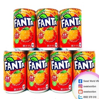 [THÙNG 30 LON] Nước ngọt Fanta lon mini (160ml) - Nhật Bản