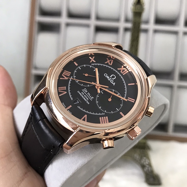 Đồng hồ Nam OMG 6kim khóa nhớ, Dây da cao cấp, Mặt Sapphire chống xước, chống nước thẻ bảo hành 12 tháng