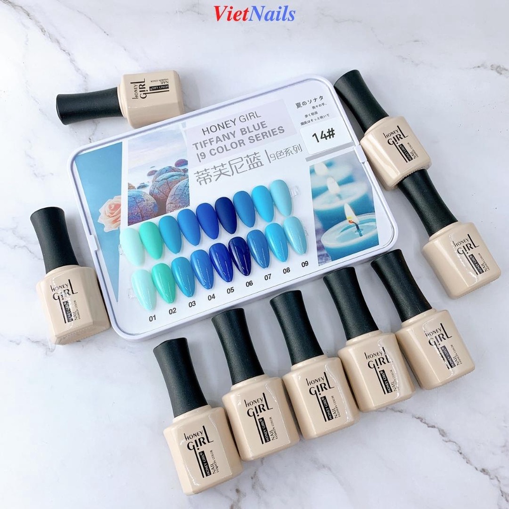 Set Sơn Gel Honey Girl 9 Chai - Sơn Gel Honey Girl Nhiều Tone Màu Tặng Kèm Bảng Màu Sơn Mẫu