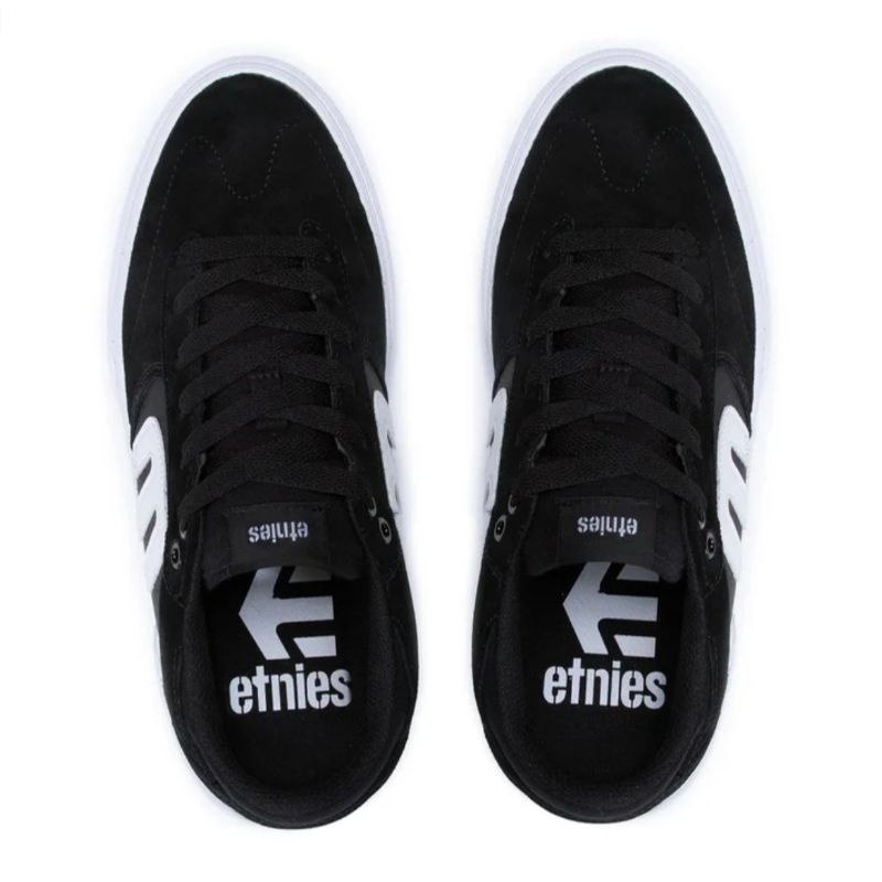 Giày Etnies đen logo trắng cho Nam và nữ, Hàng VNXK