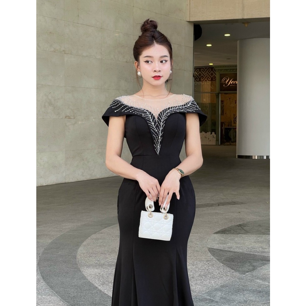 Đầm dạ hội dáng dài trung niên siêu sang - Mua váy dạ hội đi tiệc đẹp