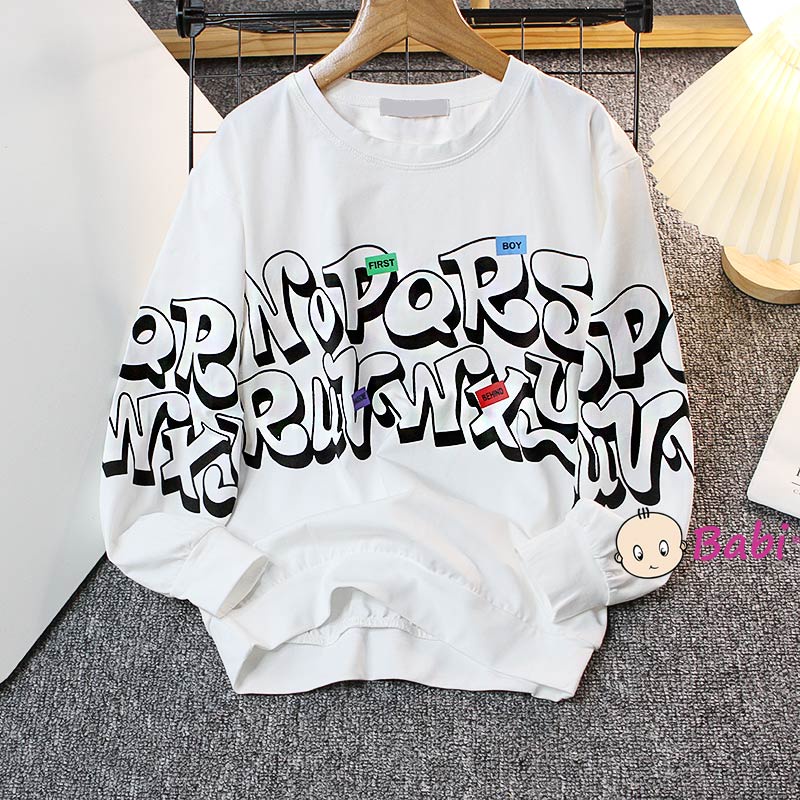 Áo sweater tay dài phong cách Hàn Quốc thời trang xuân thu cho bé trai size đại 20-55kg