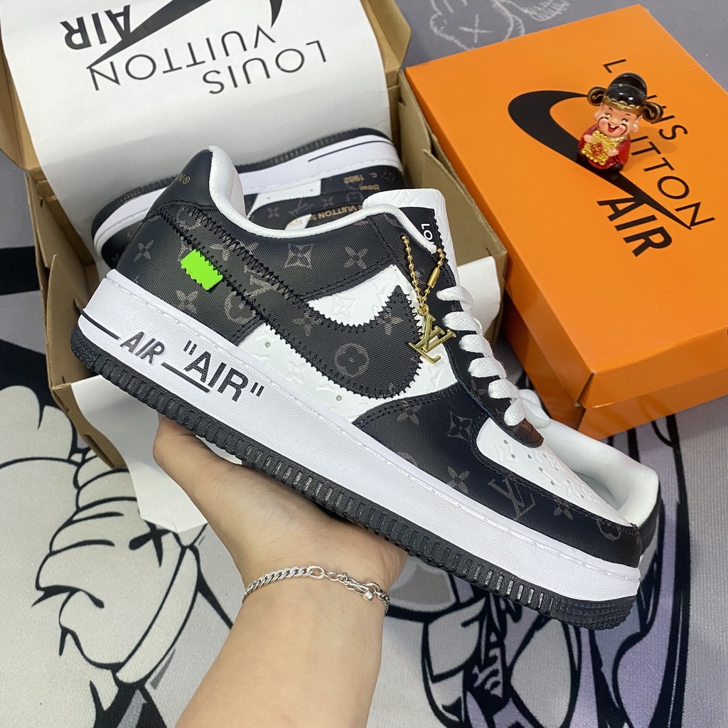 Giày thể thao A_F1 LV xanh lá-trắng 2022, Giày sneaker A_F1 lv dành cho nam nữ hàng chuẩn S.CẤP full bill box phụkiện
