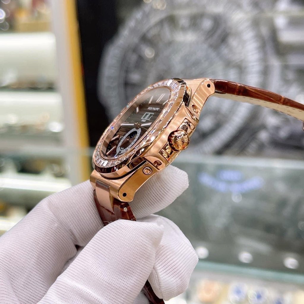 ĐỒNG HỒ NAM PATEK PHILIPE 5726 Moon Phase Brown khung G Nieng - Máy Thụy Cal - Automatic- 40mm BẢO HÀNH 3 Năm