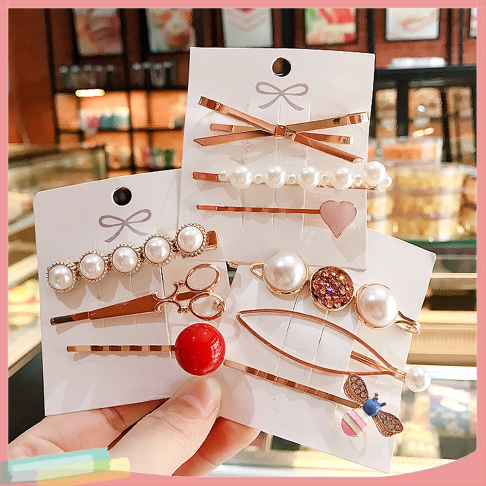 Phụ kiện gài tóc kiểu ngọc trai giả sáng lấp lánh thời trang cho nữ