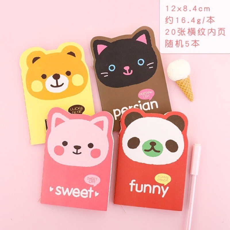 Sổ mini động vật các loại có tai