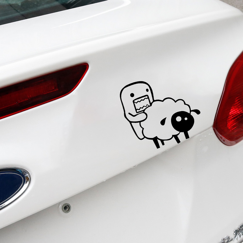 Domo-kun Phim hoạt hình dễ thương Xe máy Thân xe Motocross Kính chắn gió Dán JDM Phong cách Cửa sổ kính chắn gió Cửa trang trí Decal