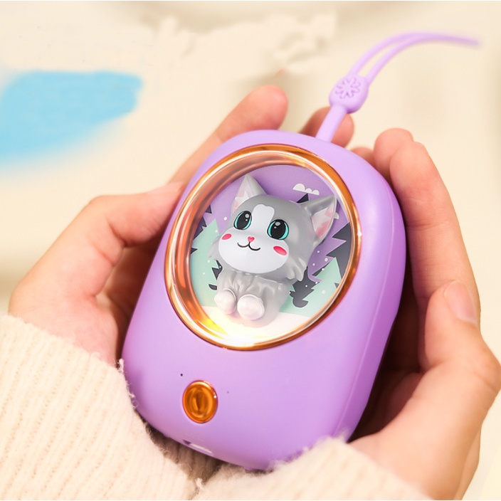 mini hình thú kiêm sạc dự phòng 1200mAh, sưởi ấm massage thông minh nhỏ gọn, bỏ túi