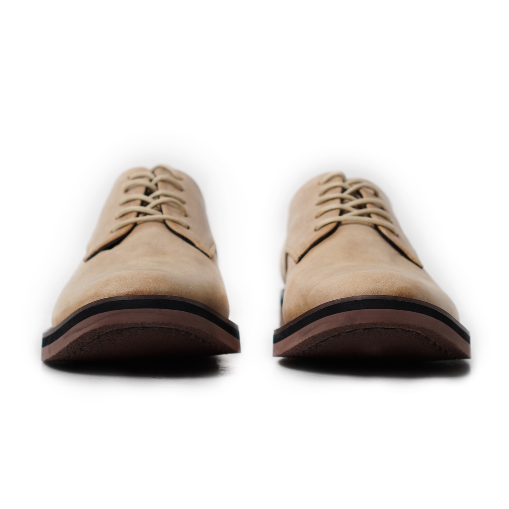 Giày tây nữ Postman Derby màu be, giày da phong cách công sở, văn phòng thương hiệu MARILYN TONKIN