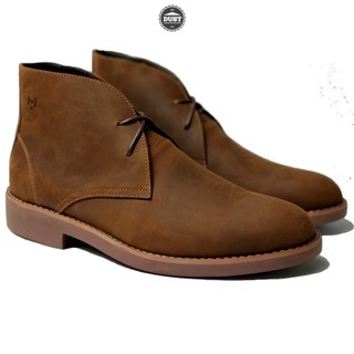 Giày cao cổ nam da bò sáp ngựa điên cao cấp phong cách bụi bặm Chukka Boots Mad Brown
