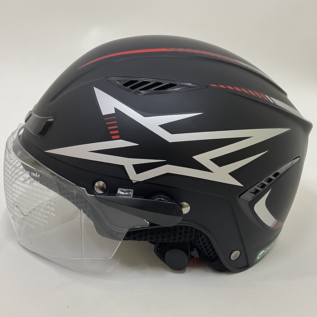 Mũ Bảo Hiểm 1/2 Đầu Có Kính CHITA HELMETS CT30(K) Tem Sao